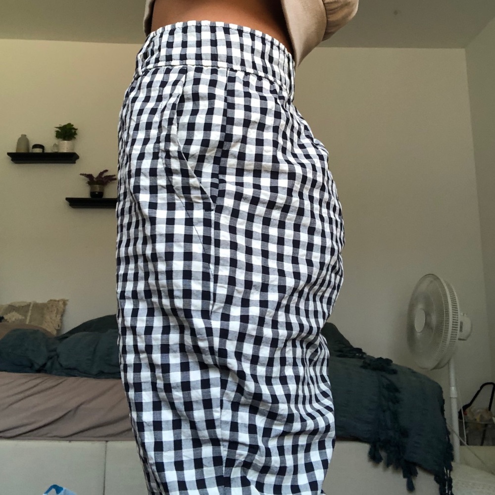 Zara Basic Loose Gingham Pants